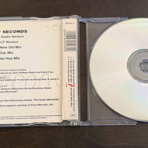 7 Seconds CD Single used by Youssou N'Dour & Neneh Cherry