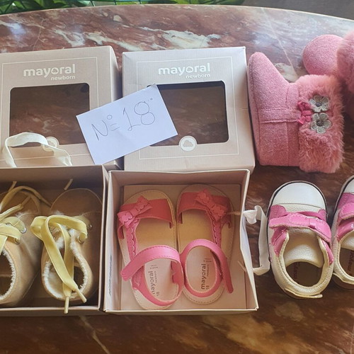 Baby shoes size 18 new, set of 4 pairs