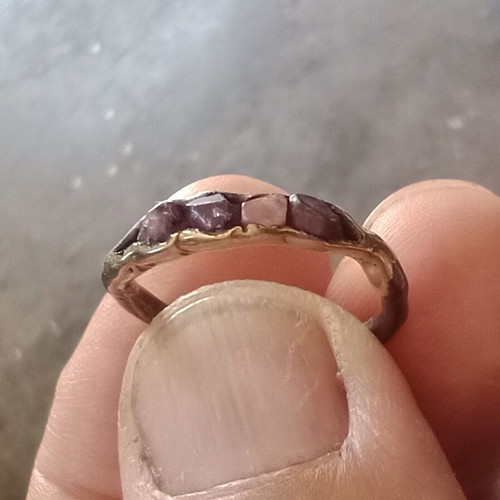 Silver 925° ring with black and gold plating, like new, size 54