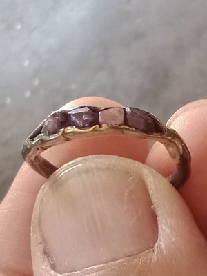 Silver 925° ring with black and gold plating, like new, size 54