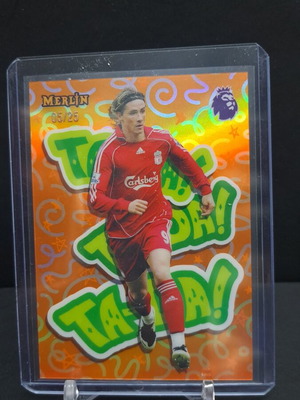 Topps Merlin 2026 Fernando Torres Orange Refractor Card numbered /25 Liverpool