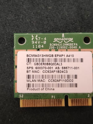 Broadcom BCM94313HMGBEPA Wi-Fi card for laptop used