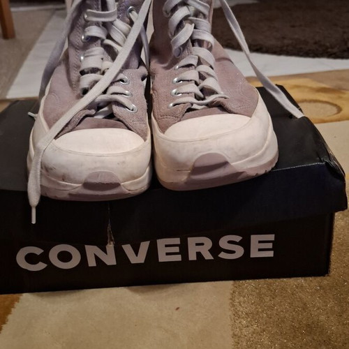 Converse leather pink glitter boots used, size 40