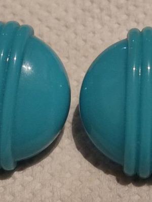 Vintage lucite clip-on earrings from West Germany like new, turquoise