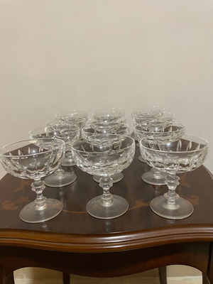 Crystal cocktail glasses set of 6 new, vintage 9x7.5 cm