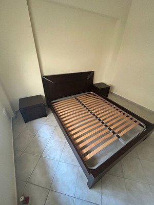 Double bed set with two nightstands like new, wenge color