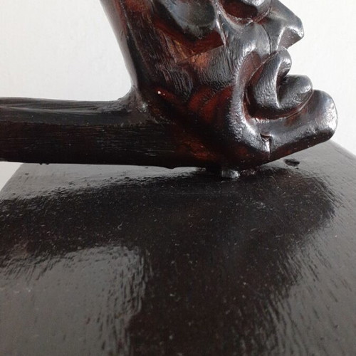 Vintage wooden hand-carved CD and DVD holder like new