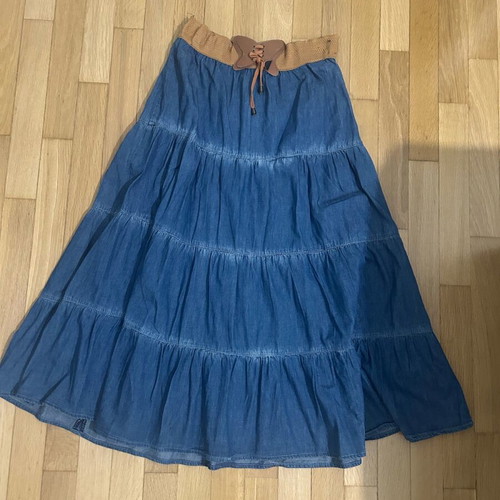 Denim long skirt S/M like new, blue
