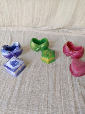 Gift set with handmade brush holder and jewelry box