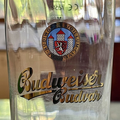 Budweiser Budvar Retro Collectible Glasses Set of 2 0.4L like new
