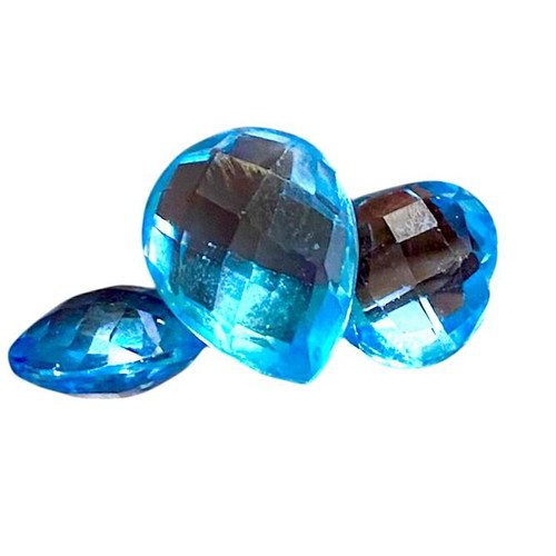 Blue Topaz Briolette stones like new, pack N16, 11 pieces