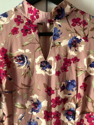 Floral dress with Italian finesse, XS/S, Rosso antico pink