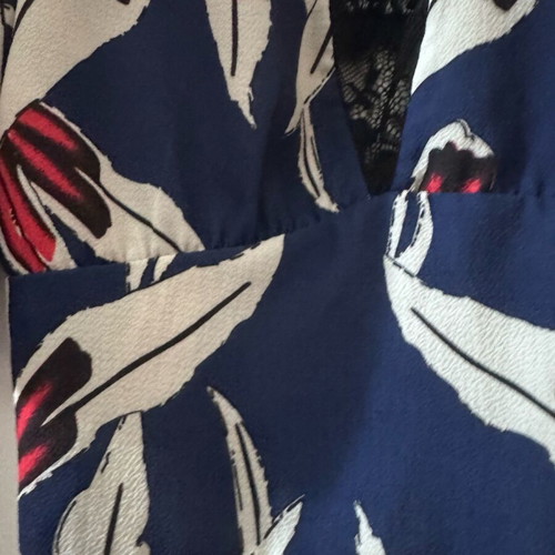 Blue floral top like new, backless with ties