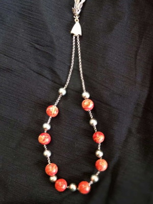 Silver worry beads 925 with genuine coral like new