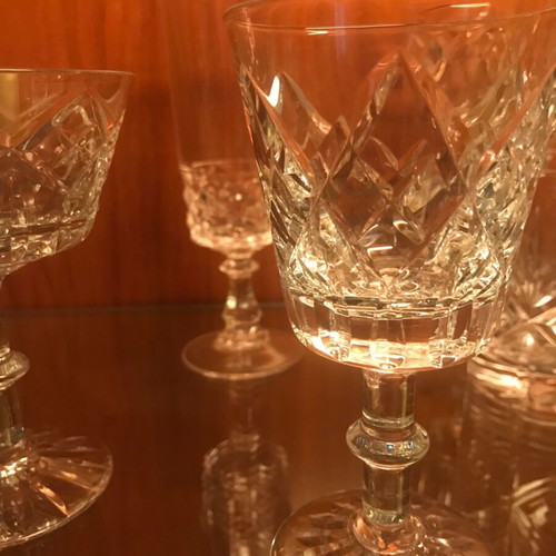 Crystal glasses like new, 5 types, 49 pieces