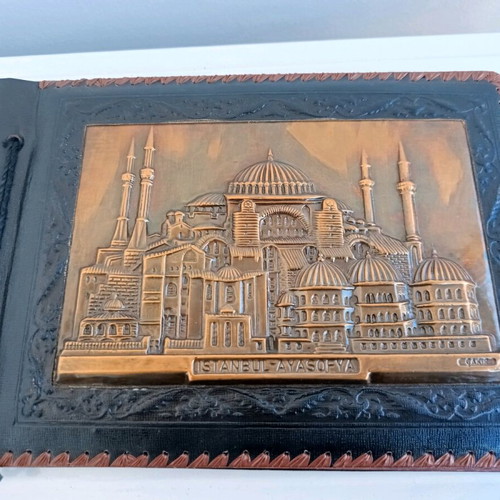 Photo Album from Constantinople with Embossed Copper Cover, New