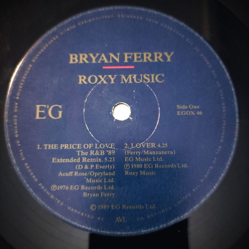 Bryan Ferry The Price Of Love 12'' Vinyl Maxi Single used
