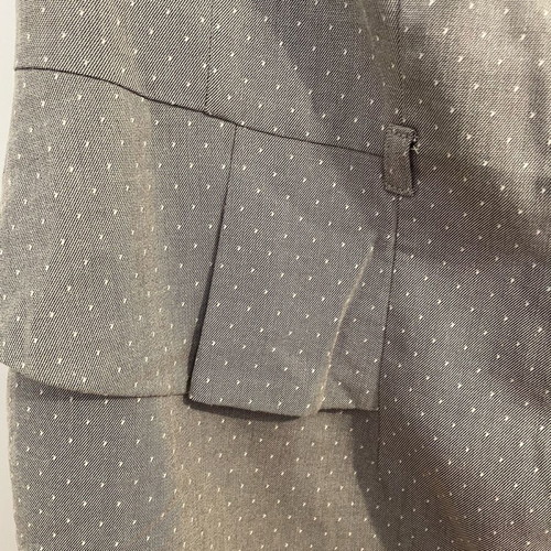 F&F Office Wear pencil dress with cap sleeve and belt used, grey with white pin dots