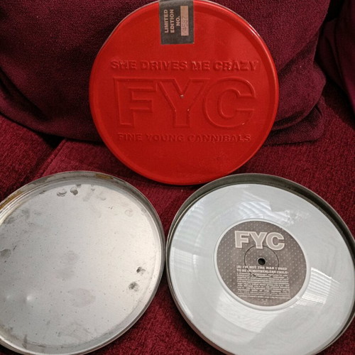 2 Fine Young Cannibals singles used, limited edition metal box