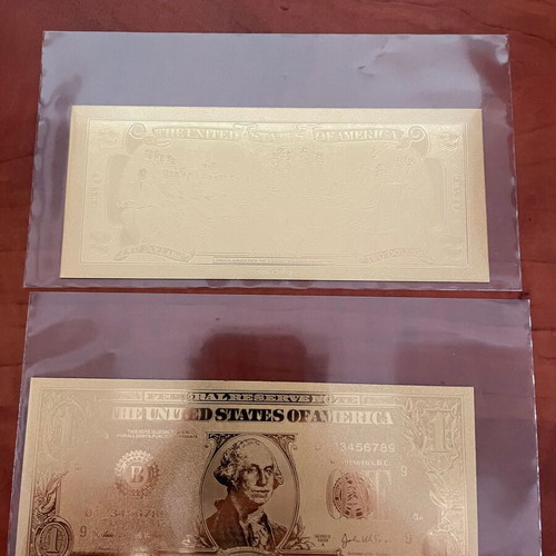 US Dollars in 23K Gold Foil new, set of 7 pieces