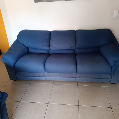 Sofa set with bed used, three-seater and two-seater
