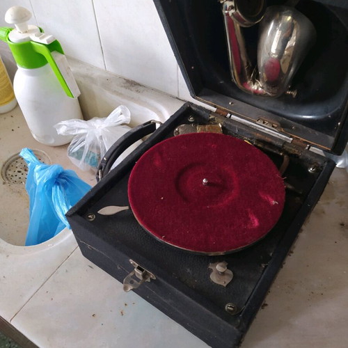 Decca portable gramophone used, vintage with built-in horn