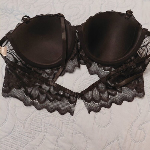 Black Lace Bralette Longline Bra new, size 80B with gift