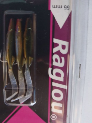 Raglou silicone fishing lures 3 pcs 55mm new