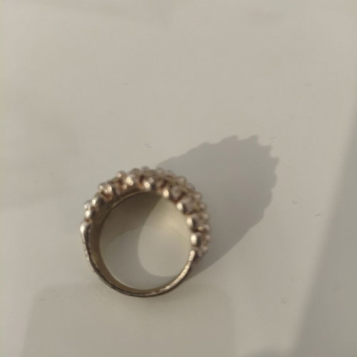 Statement silver ring with embossed truffles used, excellent durability