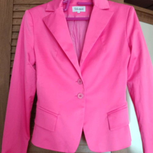 Toi&Moi jacket used, cotton satin, pink, size Medium