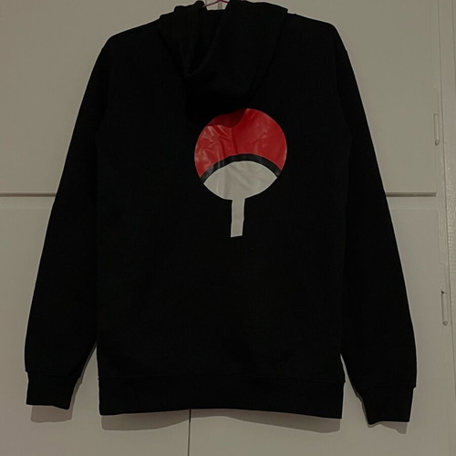 Uchiha Clan hoodie like new, unisex black fleece sweatshirt with hood
