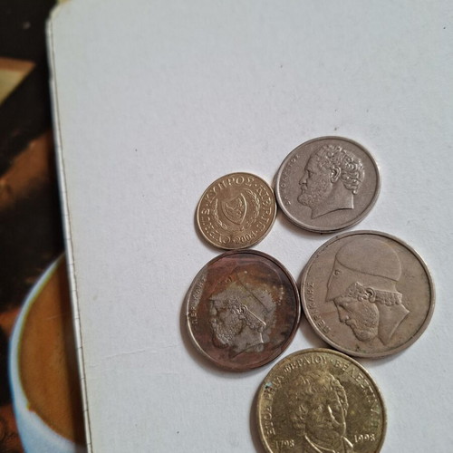 Lot of 5 Greek coins