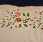 Handmade embroidered table runner used, rectangular 145x20cm