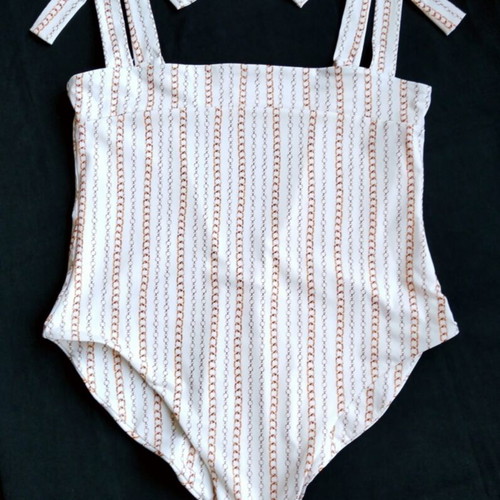 Nicholas one piece swimsuit new, cream color, size L, chains print