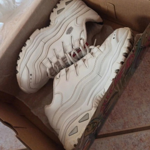 Skechers chunky sneakers white used with memory foam