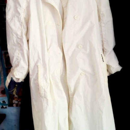 Vintage trench coat Makedonija Sport white, like new, 80s/90s
