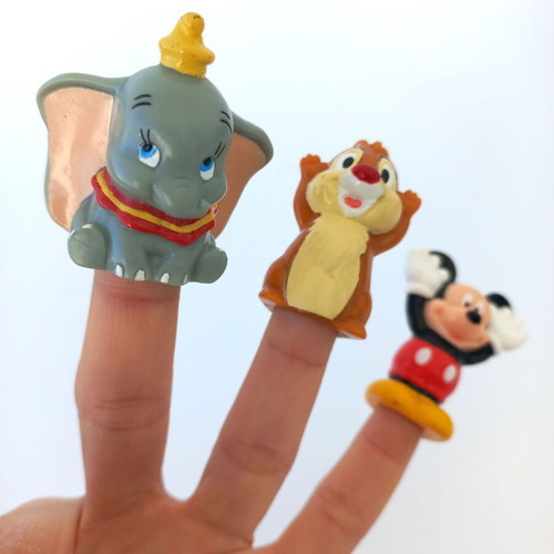 Disney finger puppets set of 3 like new, 90's decade