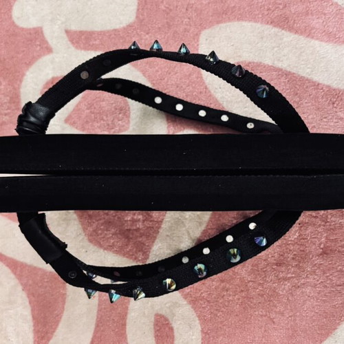Cuccoo black flip flops like new with edgy iridescent spikes