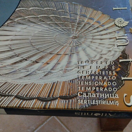 Paşabahçe Atlantis Glass Serving Platter new, tempered glass