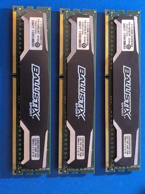 Crucial Ballistix Sport DDR3 24GB Kit (3x8GB) σαν καινούργιο, 1600MHz CL9