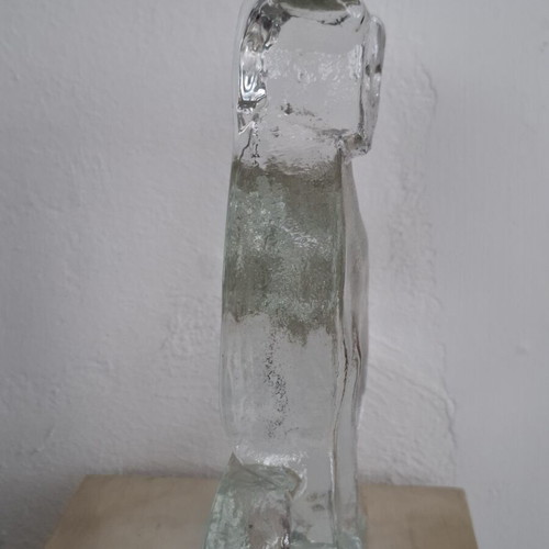 Glass Art Cat Figurine by Bertil Vallien for Kosta Boda, Sweden 1970s like new