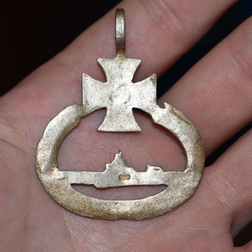 Silver German U-Boat WW2 used with iron cross