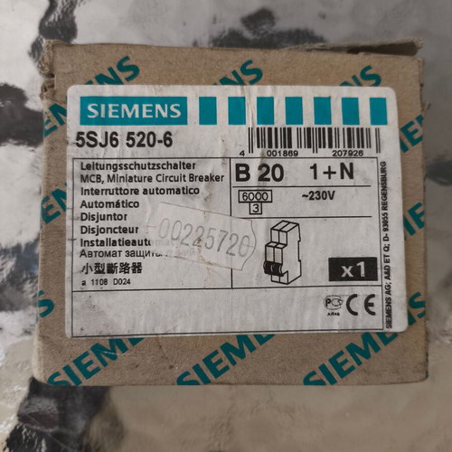 Siemens B20 20Ah miniature circuit breaker new, double automatic