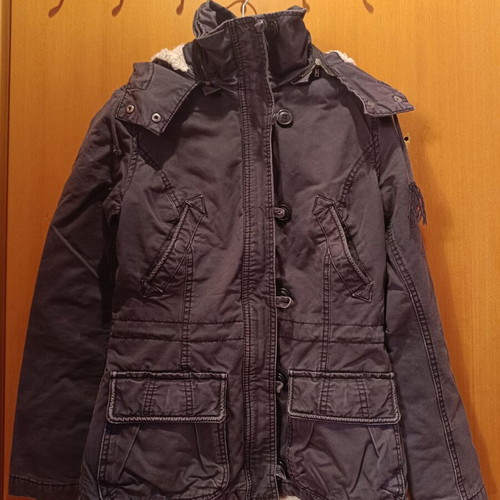 H&M winter jacket used, black and gray, EUR34