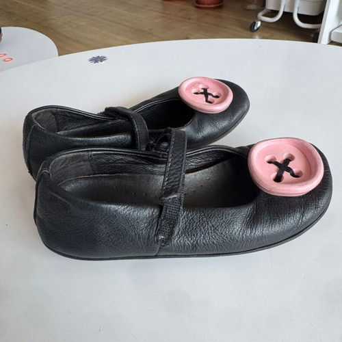 Camper Twins Black Leather Ballerinas Size 29 Used