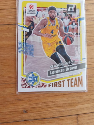 Lorenzo Brown Maccabi Tel Aviv First Team Card like new