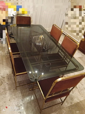 Living room dining set used Italian made 1980s with 6 chairs