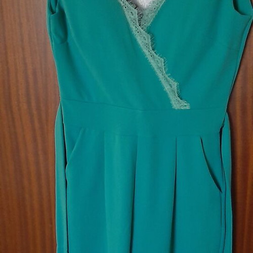 Jumpsuit petrol like new, one size with belt and pockets