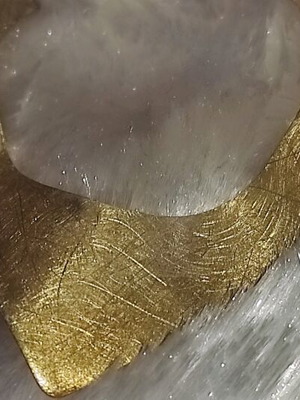Handmade women's earrings like new, gold-colored