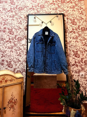 Zara quilted denim jacket like new, small blue